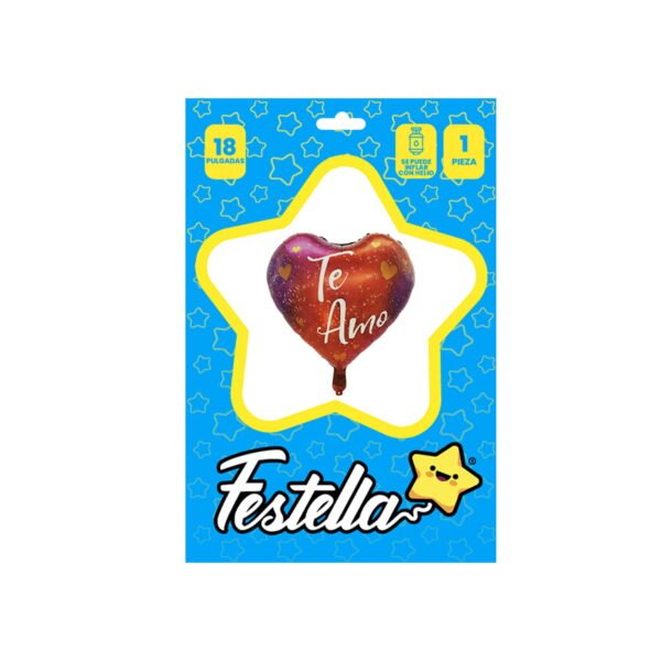 GLOBO CORAZÓN TE AMO 18" - Imagen 2