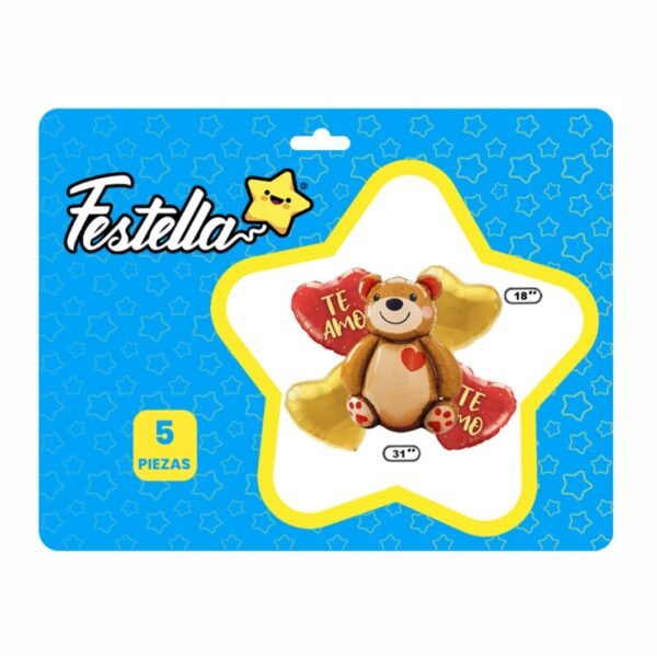 KIT GLOBOS OSO Y CORAZONES X4 - Imagen 4